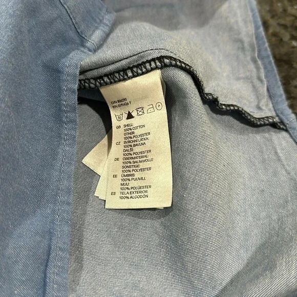 H&M Half demin half chiffon Blouse - Picture 9 of 10